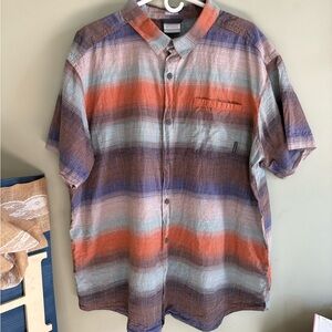 Columbia Men's Multicolor Striped Shirt 100% Cotton Regular Fit Size 2X